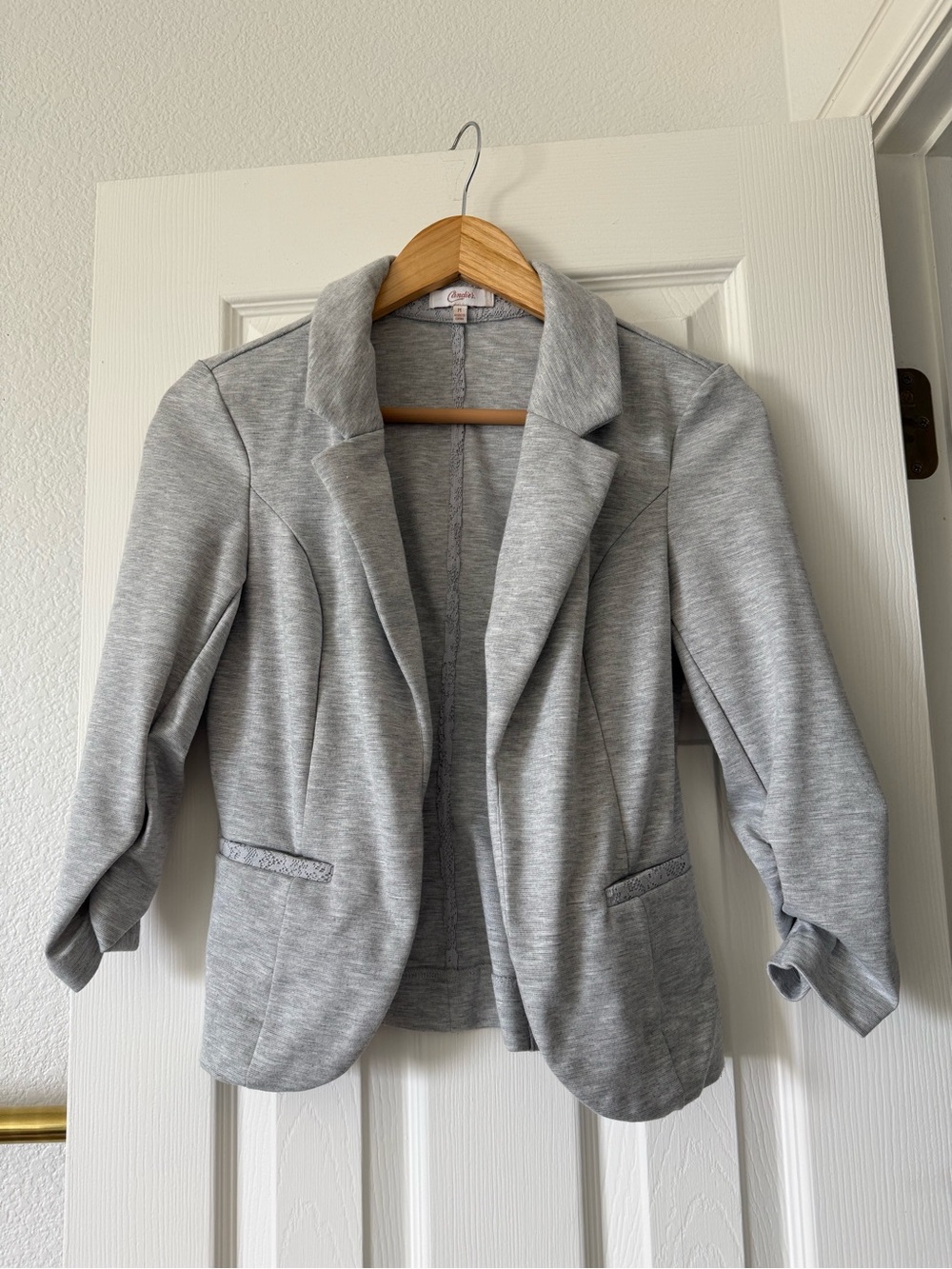 Candie's Heather Gray Women's Tailored Blazer Jacket